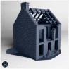 Brick house model with exposed roof... - 3D STL | Hartolia Miniatures