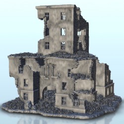 Large ruined building with...