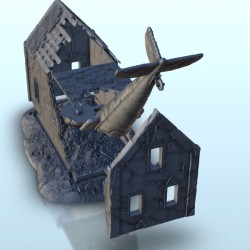 Ruined house with plane carcass 17