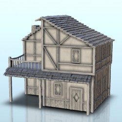 Maison médiévale avec terrasse et colombage 3