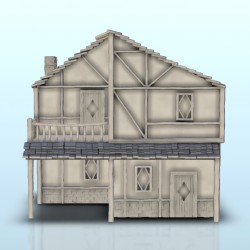 Medieval house with terrace and timbering 3