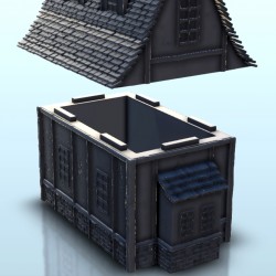 Medieval house with curved roof and dormer windows 5