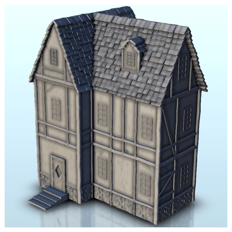 Medieval house with floor and entrance stair 6 |  | Hartolia miniatures