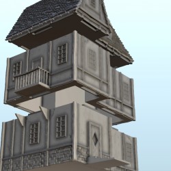 Medieval house with floor and entrance stair 6