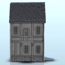 Medieval house with floor and entrance stair 6