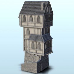 Maison médiévale en forme de tour avec escalier en pierre 7