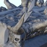 Orc hero with axe on bone platform 10 |  | Hartolia miniatures