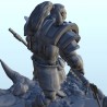 Orc hero with axe on bone platform 10