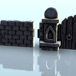 Destroyed stone wall with gate 2 |  | Hartolia miniatures