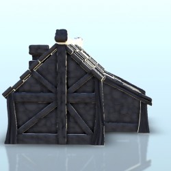 Medieval longhouse with chimney 12