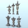 Set of six Chinese scuplt lamps 2