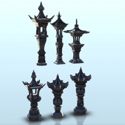Set of six Chinese scuplt lamps 2 |  | Hartolia miniatures