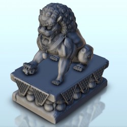 Statue du céleste lion des neiges assis 3