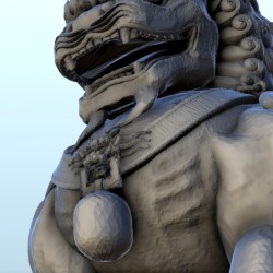Statue of the celestial snow lion sitting 3