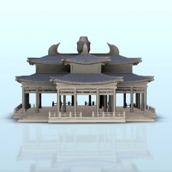 Large Asian belvedere with two-story roof 4