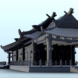 Asian longhouse with columns 7