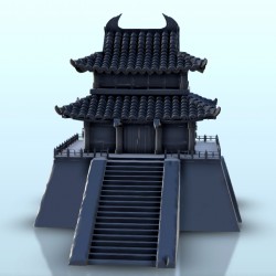 Asian building with one floor on grand staircase 8 |  | Hartolia miniatures