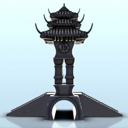 Asian bridge with roofed totem pole 10