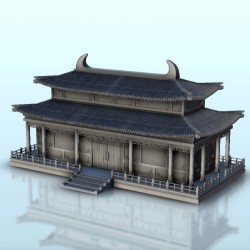 Asian house with two-story...