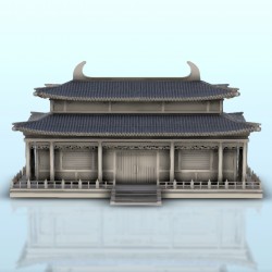 Asian house with two-story roof 19