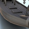 Large oriental boat with roof and oars 3