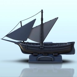 Wooden sailboat with double mast (with base) 4 |  | Hartolia miniatures