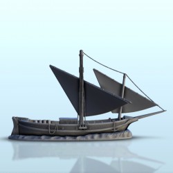 Wooden sailboat with double mast (without base) 5 |  | Hartolia miniatures