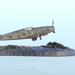 Airplane carcass of crashed Messerschmitt Bf 109