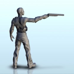 Homme torse nu avec masque et arme 5 (+ version avec supports)