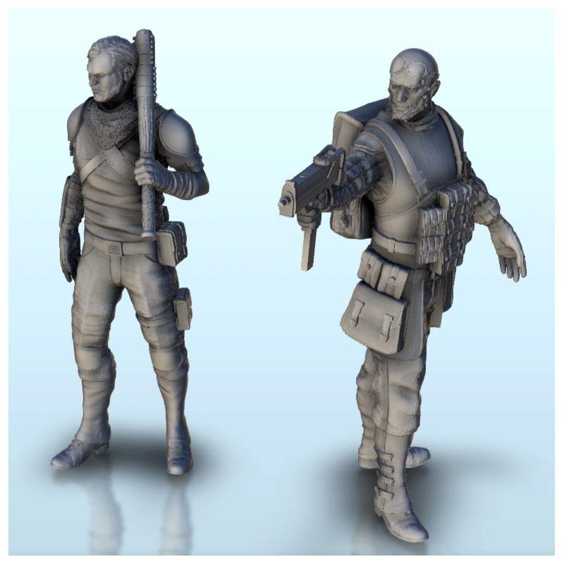 Set de deux mercenaires 13 (+ versions avec supports)