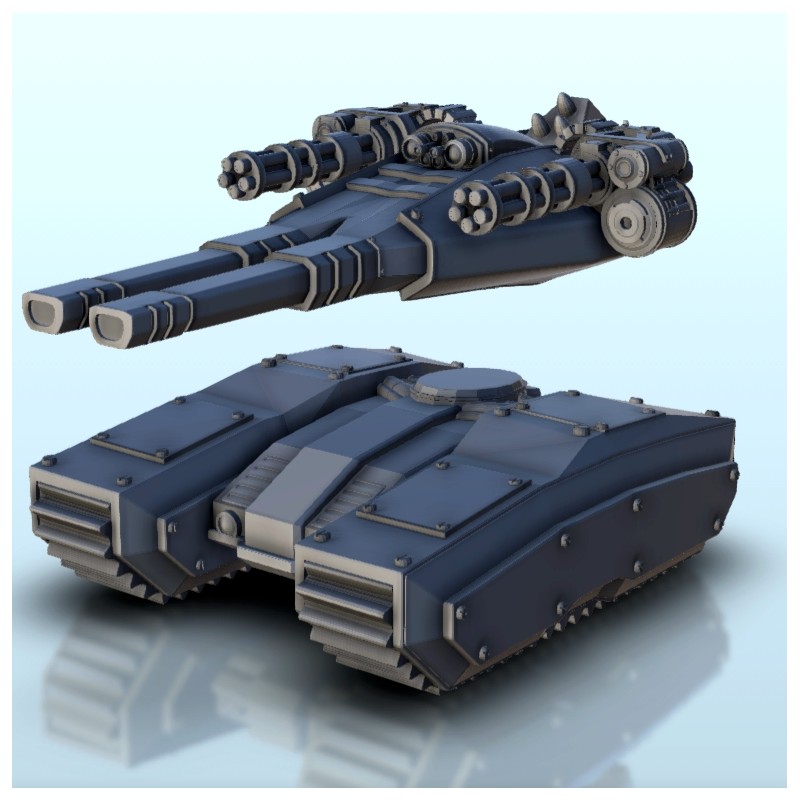 Hartolia miniatures | SF tank with main gun and miniguns 4 (+ supported ...