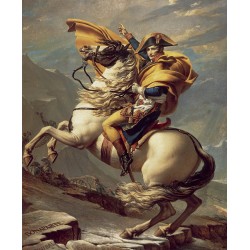 Napoleon Bonaparte crossing the Alps, from Jacques-Louis David's painting