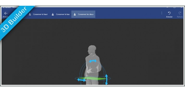 How cut a model with the free 3D Builder software ? 